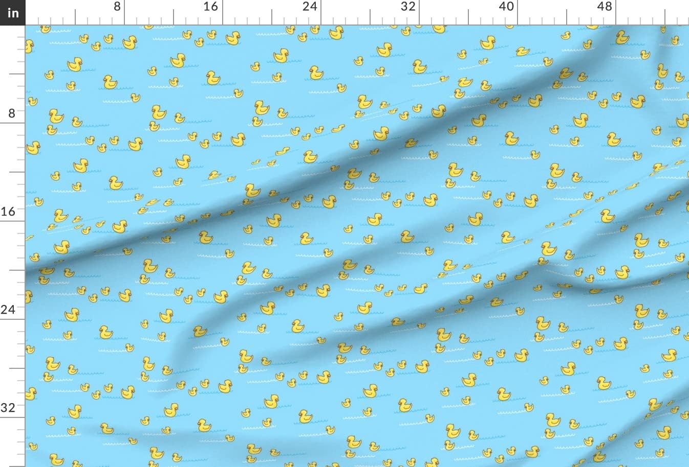 Spoonflower Fabric - Duck Pond Bird Animal Yellow Cute Small Blue Gender Neutral Nursery Printed on Minky Fabric by The Yard - Sewing Baby Blankets Quilt Backing Plush