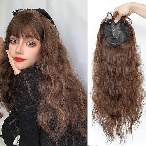 Pinza de pelo Snythetic de 24 pulgadas de largo con flequillo, cabello completo, rizado, ondulado, negro disponible en Yaxa Colombia