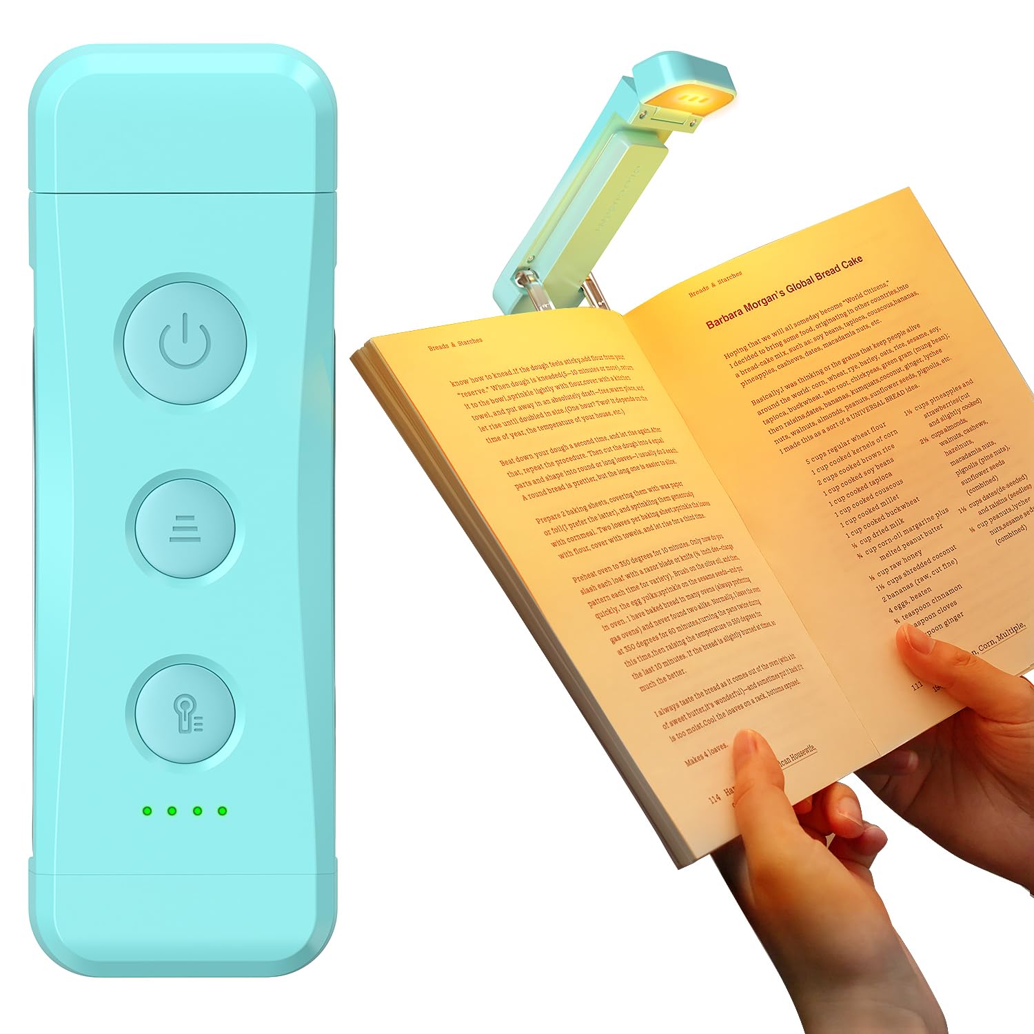 Glocusent Book Light: 3 Amber Colors & 5 Brightness Dimmable - Rechargeable Reading Lights for Books in Bed, Portable Clip on Book Lights with Brighter Light and Longer Runtime for Book Lovers Kids