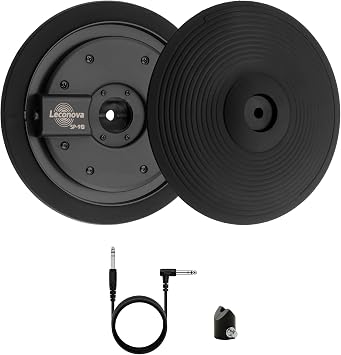 E-Cymbal Pad 2/3-Zone Compatible with Roland 9" 2-Zone | Full rubber surface, 2-zone bow/edge, realistic swing, stereo TRS jack. Fits major e-drum modules