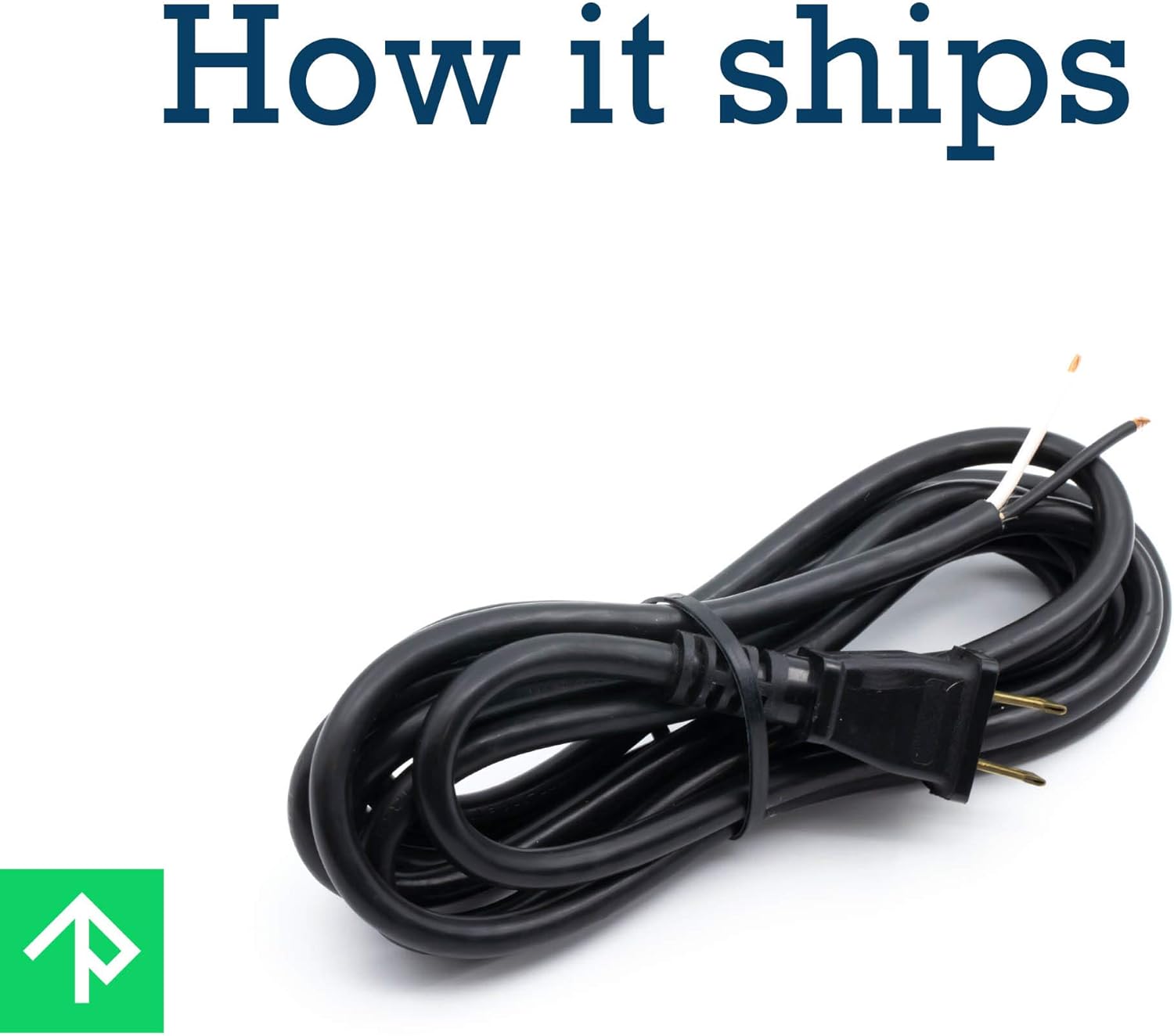 6FT 18/2 AC Replacement Power Cord with Stripped Ends
