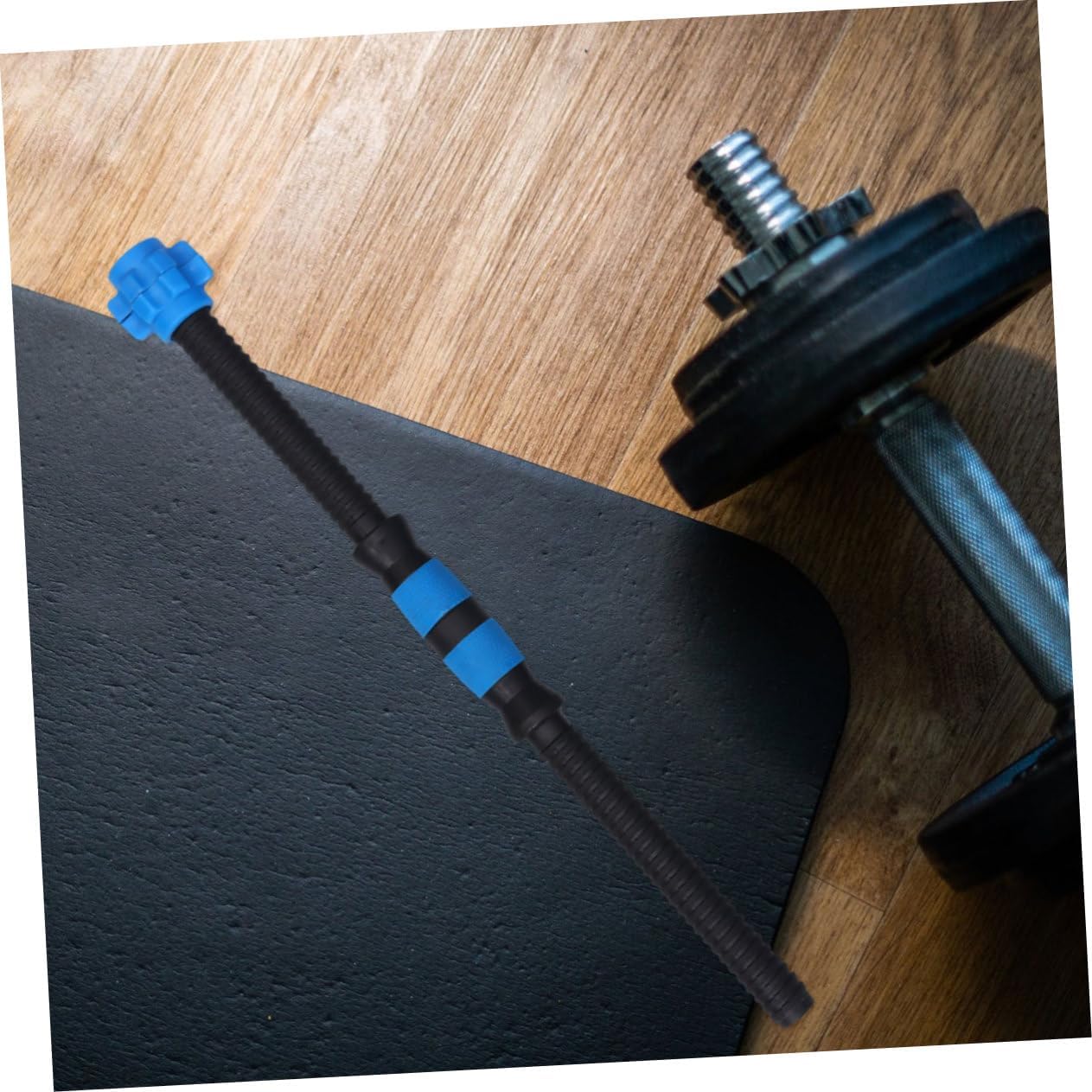1 Set Dumbbell Connecting Rod for Home Gym Blue Barbell Connector with Red Black Nuts Weightlifting Equipment for Safe Comfortable Strength Training