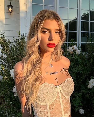 Miniatura 7 de JINYOUS 22 hojas de tatuaje temporal realista, 10 hojas de tatuajes falsos de serpiente sexy, peonía floral, rosa tribal, serpiente, tatuajes