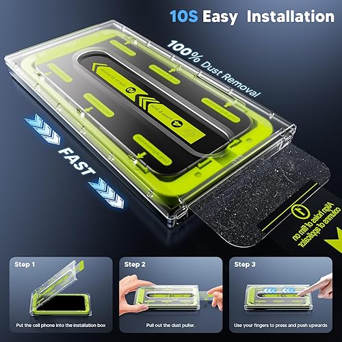 Miniatura 3 de WSKEN Protector de pantalla de privacidad para iPhone 15 Pro Max eliminación automática de polvo Pantalla de cobertura completa 2.5D Edge 28 grados