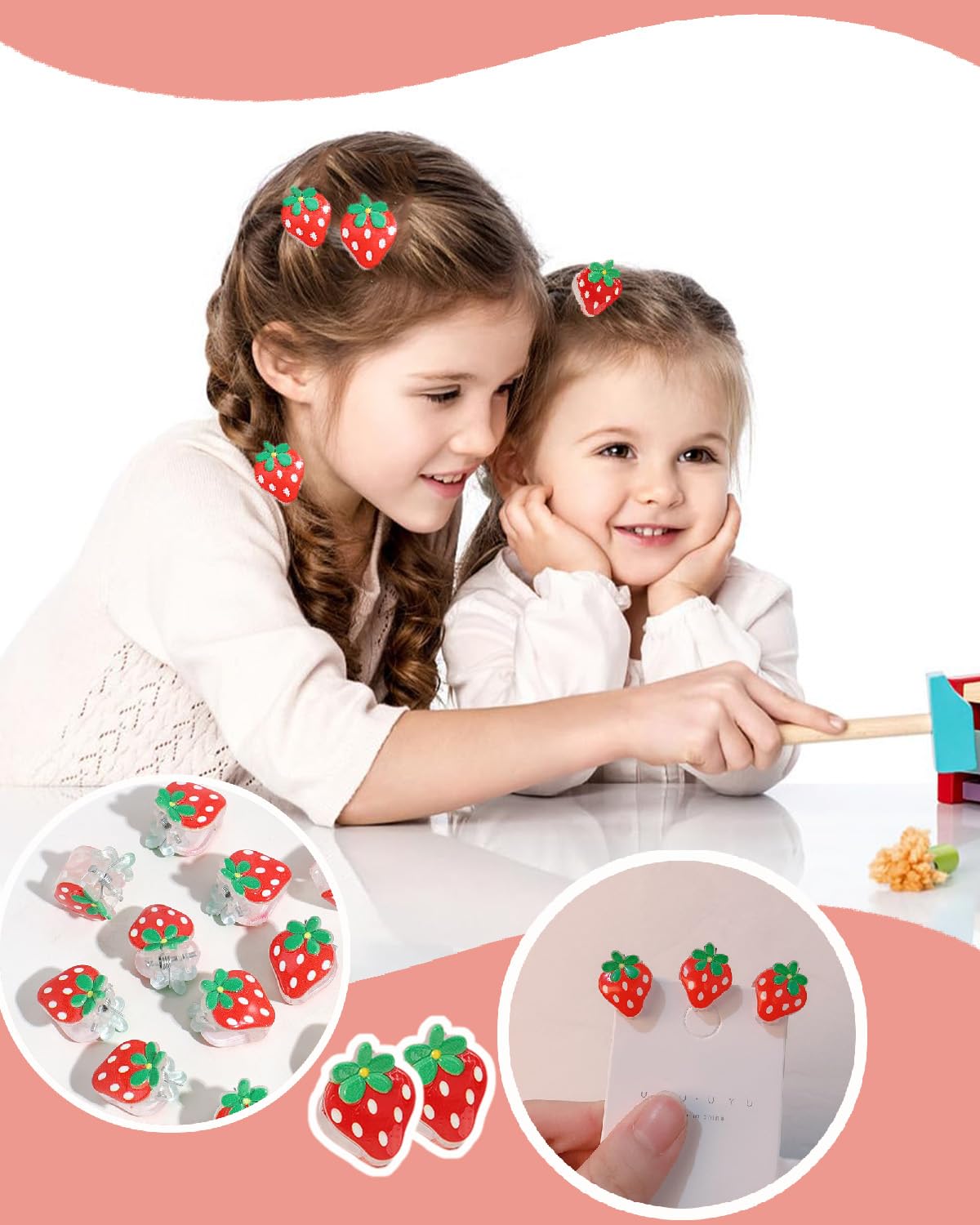 10 PCS Strawberry Hair Clips - Fruit Hair Accessories, Hair Clips for Women - Image 5