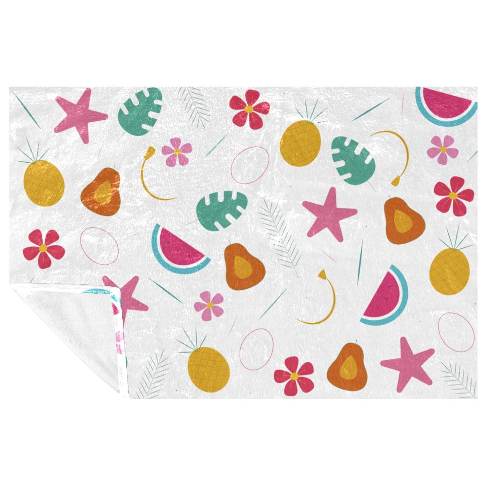 Couverture douce de lit haut de gamme avec imprimé tropical chic