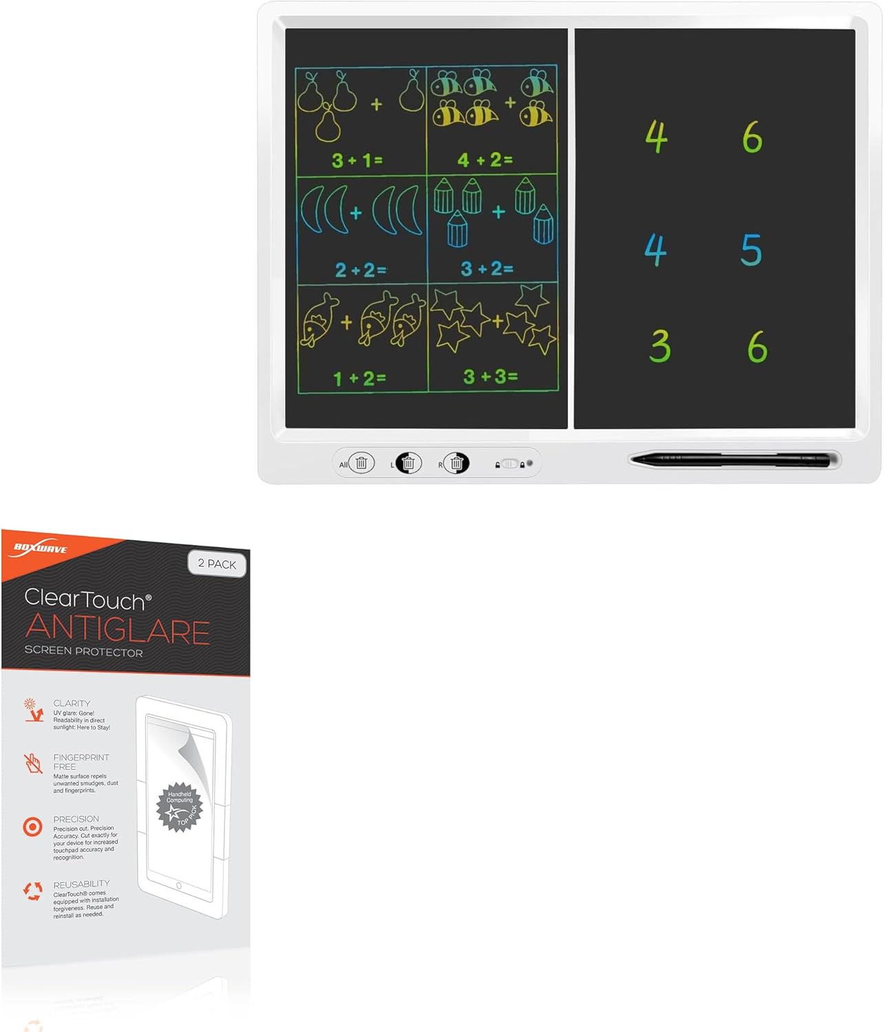 BoxWave Screen Protector Compatible with Surekuo Writing Tablet for Kids (22 in) - ClearTouch Anti-Glare (2-Pack), Anti-Fingerprint Matte Film Skin