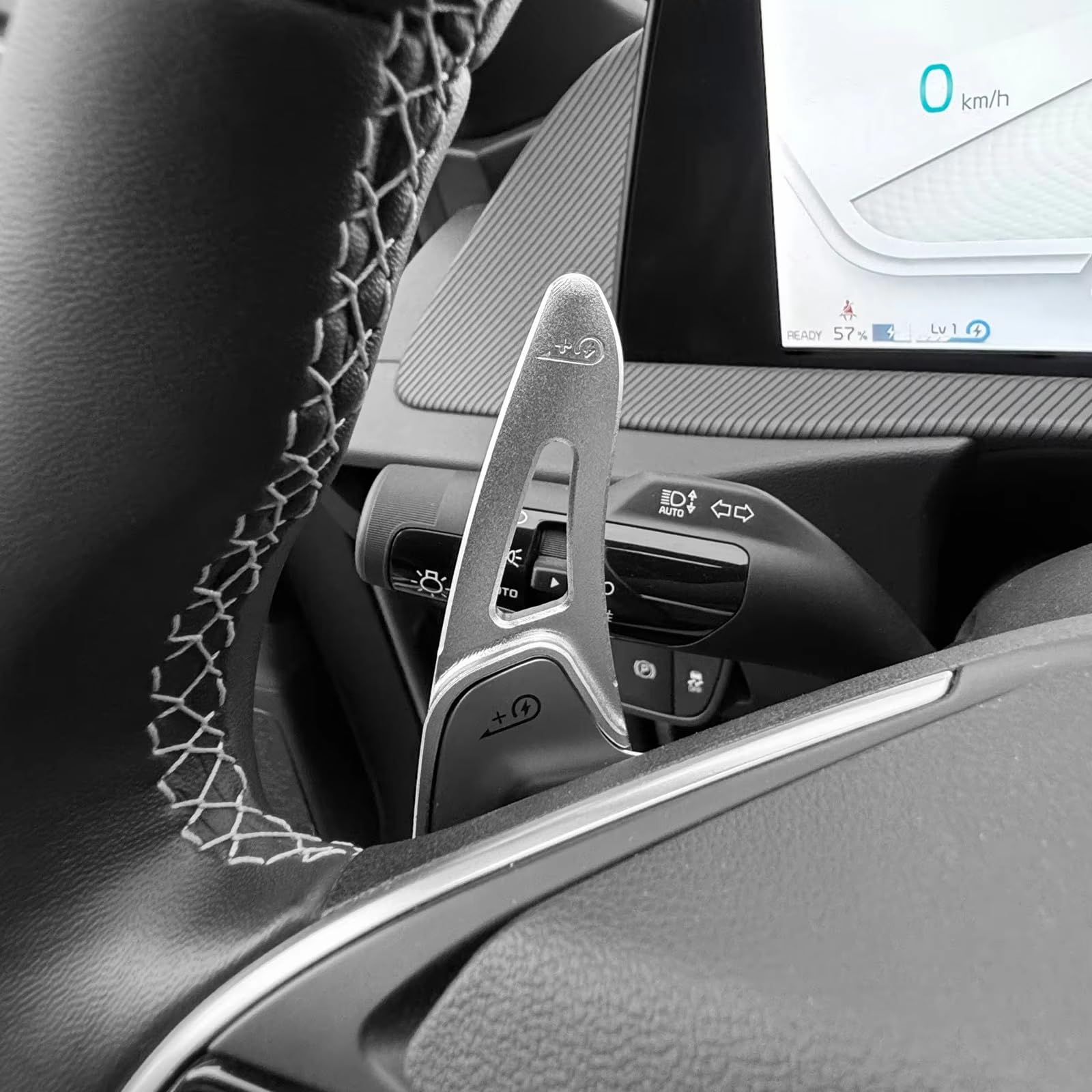 Fissi Compatibile Con KIA Per EV6 2022 2023 2024 2 Pezzi Alluminio Argento Cambio Volante Paddle Shifter Estensione Accessori Auto