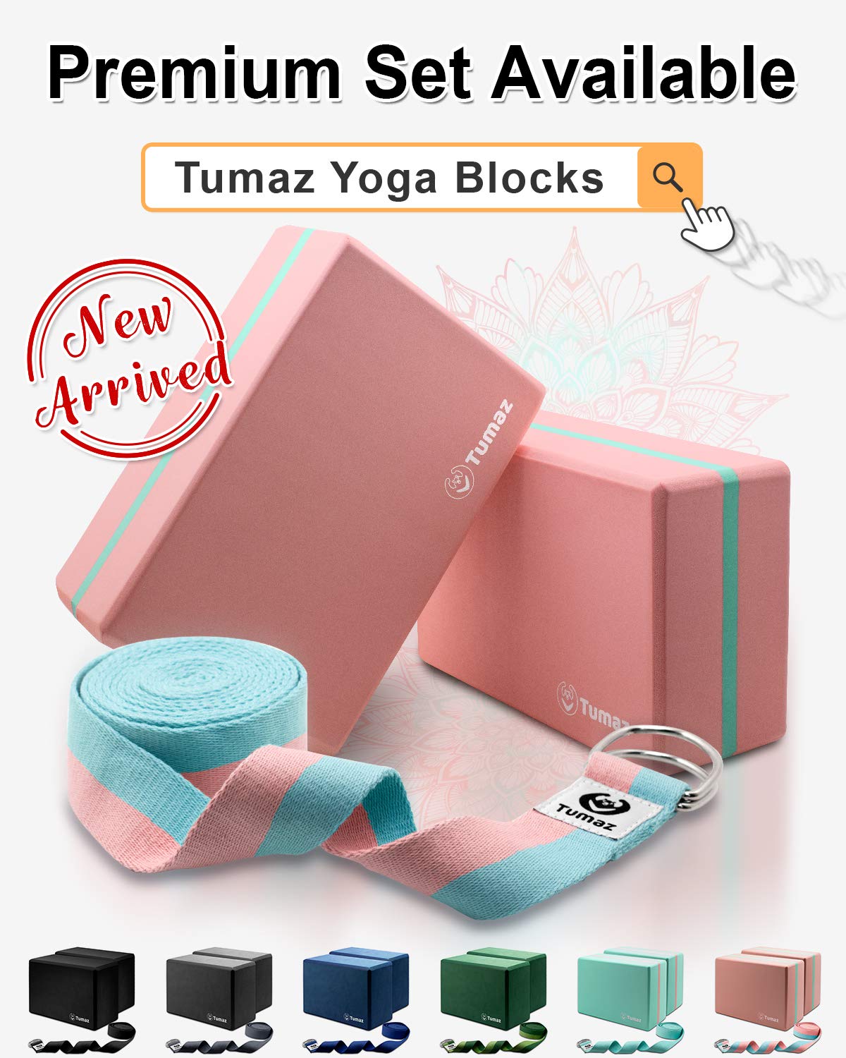 Tumaz Yoga Strap / Stretch Bands [15+ Colors, 6/8/10 Feet Options] with Extra Safe Adjustable D-Ring Buckle, Durable and Comfy Delicate Texture - Best for Daily Stretching, Physical Therapy, Fitness : Sports & Outdoors