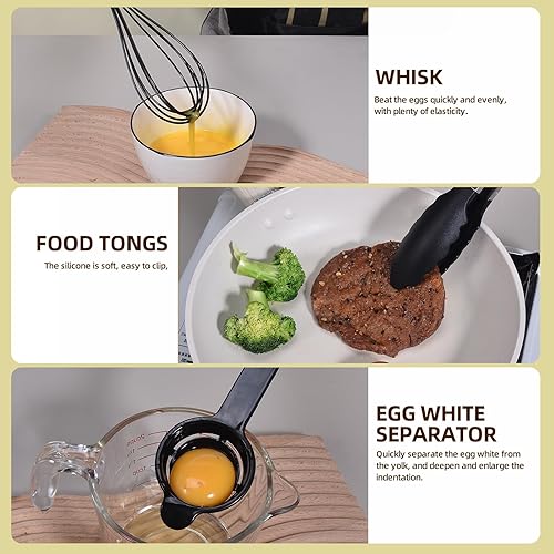 Miniatura 8 de Juego de utensilios de cocina, juego de 44 utensilios de cocina de silicona para utensilios de cocina antiadherentes, juego de espátulas de silicona