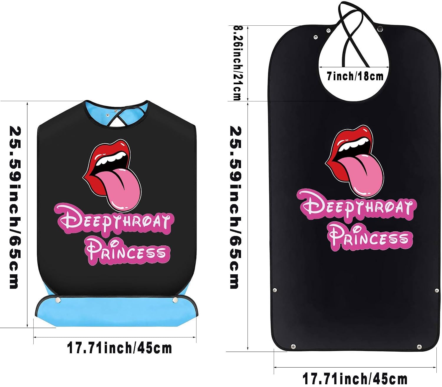 BWWKTOP Deepthroat Princess Adult Bibs Gag Pranks Bib Blow Job Bib Adjustable Dining Eating Clothing Protectors For Adults