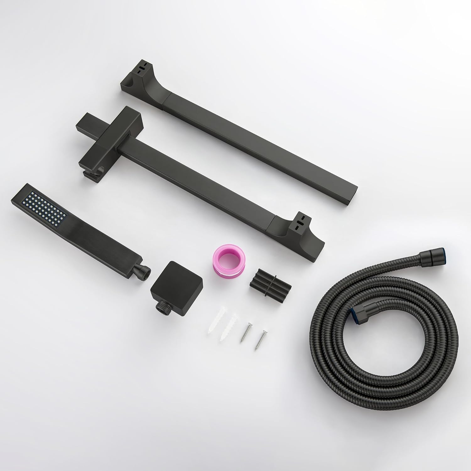 Matte Black Hand Shower with Slide Bar High Pressure Square Shower Head with Handheld Spray 29" Shower Slide Bar Adjustable Height - Image 8