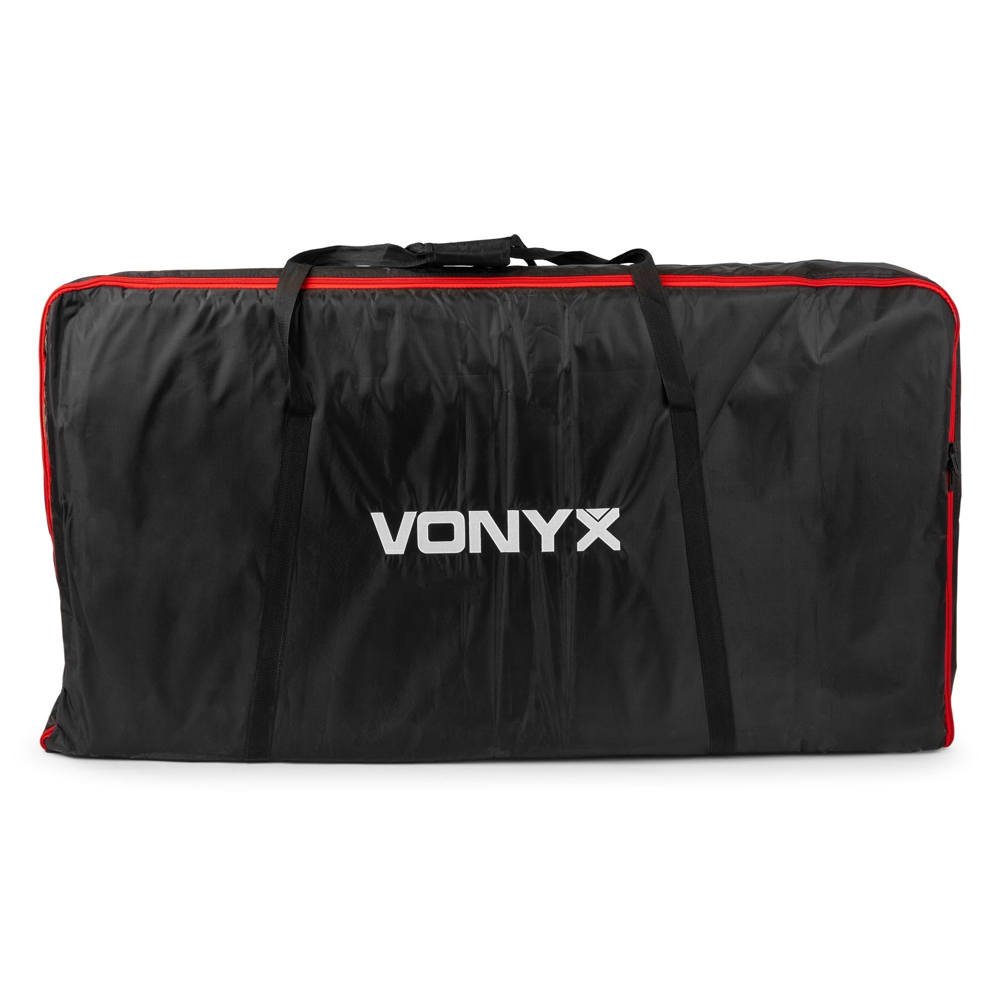 VONYX DB6 Pro Cabine DJ avec Support TV - Jusqu'à 25 Kg, Écran 65'', Lycra Blanc ou Noir Inclus, Sac de Transport, Un Système Complet et Idéal pour Les DJs Professionnels, DJs Mobiles