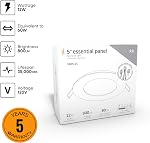 DALS 5 Inch Round Recessed Panel Light with Junction Box/Driver | CCT Color Selectable 2700K, 3000K, 3500K, 4000K, 5000K | 12W, 800 Lumens | Dimmable Pot Light | Wet Rated | ETL Certified | White