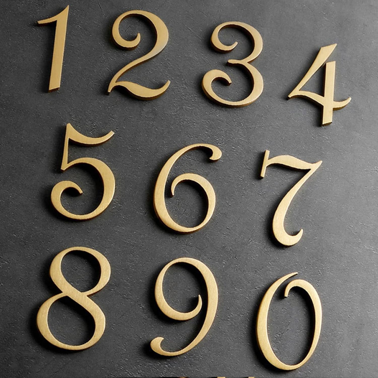 2 Inch Black Floating House Numbers Home Address Numbers Address Plaque Sign for Yard Outdoor Street Wall Yard Outdoor Street Wall Brass,0