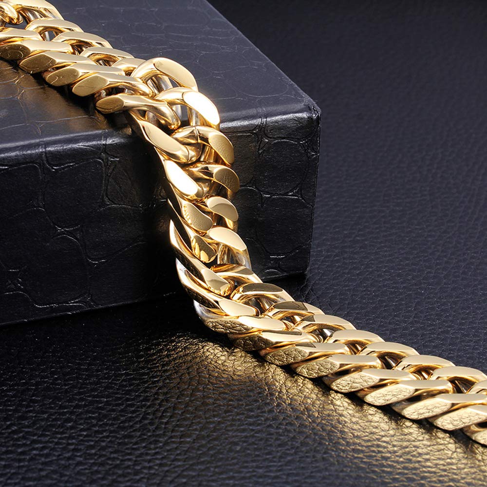 Mode Titan Stahl Armband, 18 Karat Vakuum Beschichtung Armband Persönlichkeit Herrschsüchtig Männer Titanium Stahl Armband, Geburtstage, Jahrestage oder eine Überraschung Exquisit, Golden