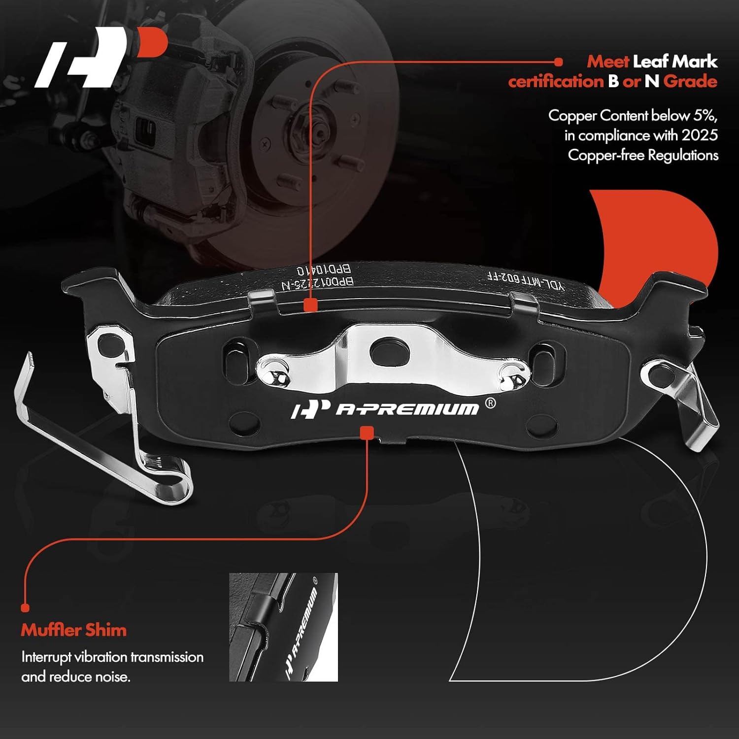 A-Premium Rear Disc Brake Calipers with Ceramic Pads Compatible with Infiniti QX56 2004-2010 Nissan Armada 2005-2015 Titan 2004-2015 Pathfinder 2004 5.6L 6-PC Set