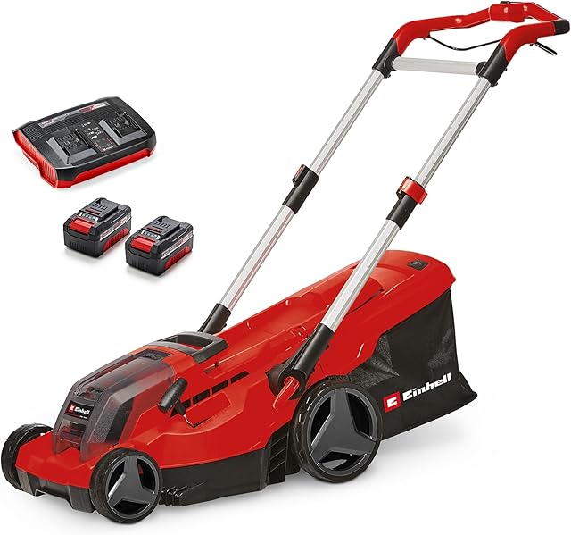 Einhell Einhell GP-CM 36/450 Kit Akku-Rasenmäher (36V, 38 cm, 450 m², Brushless, Mulching, 45 L, 2x 4.0 Ah + Twincharger) — Rasenmäher