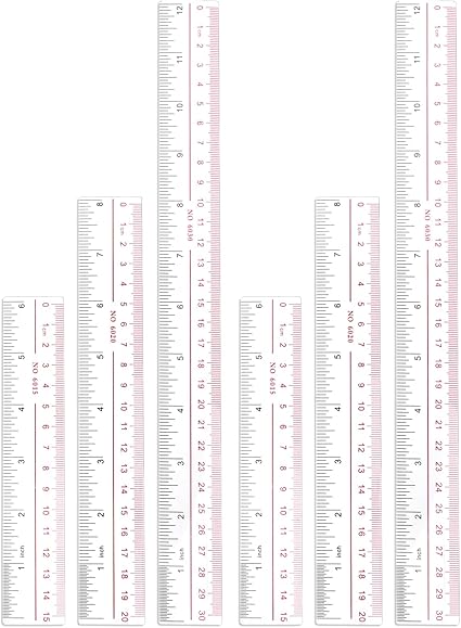 Amazon.com : 6 Pieces Clear Plastic Ruler, 6 Inch+9 Inch+12 Inch Metric ...
