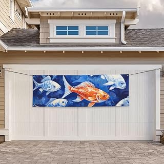 Personalized Banner Printing Indoor or Outdoor Use Fish Painting Backdrop Birthday Party Decoration Large Custom Banner for Business Event or Christmas Fully Colored 24 x 71 Inch