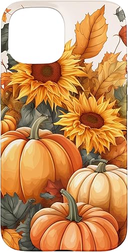 Miniatura 10 de iPhone 13 Pro Bonito arte de otoño, calabazas, girasoles y hojas de otoño