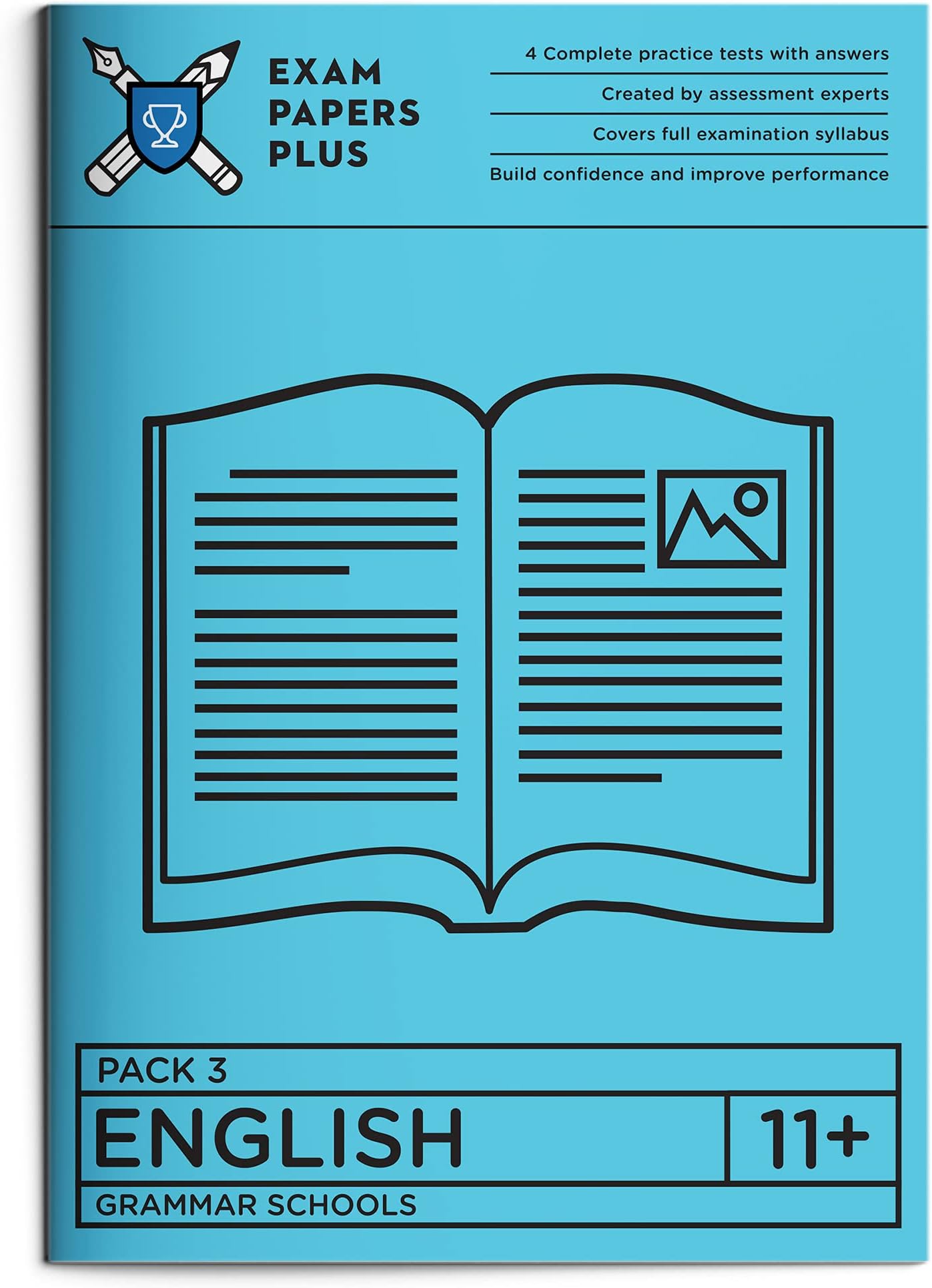 11+ English Practice Papers, GL Assessment 11+ Practice Tests 2025-2026, Fast-Track to Grammar School with Mock Exam Experience, Separate Answer Sheet, English Pack 3 - Exam Papers Plus