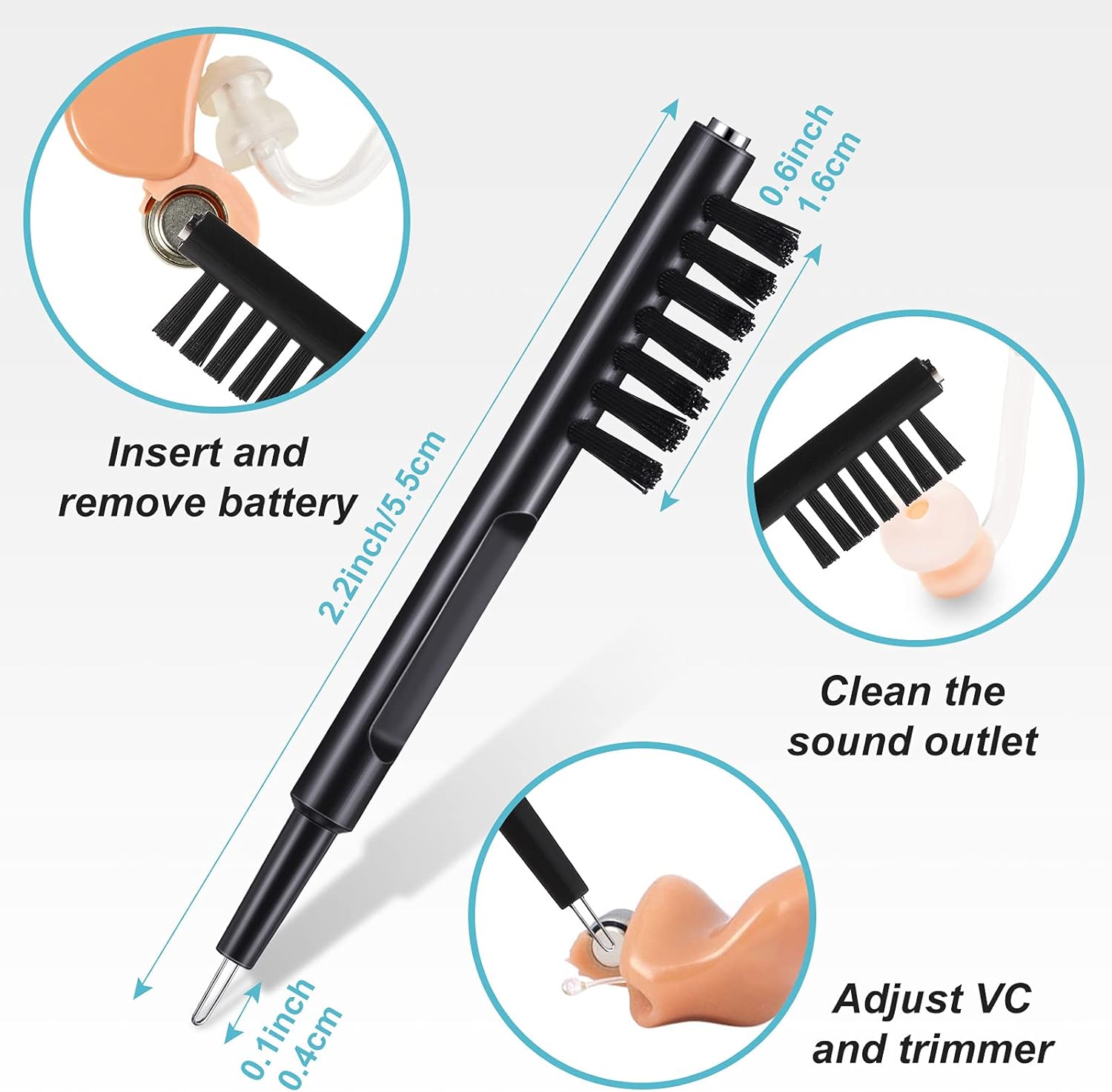 48 Pieces Hearing Aid Tips Hearing Aid Domes Universal Domes for Hearing Aid Earbud Tip Replacement, BTE Hearing Sound Amplifier Accessories and 7 Pieces Hearing Aid Cleaning Tools with Velvet Bag : Health & Household