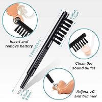 Vista 7 de 48 Pieces Hearing Aid Tips Hearing Aid Domes Universal Domes for Earbud Tip Replacement, BTE Sound Amplifier Accessories and 7 Pieces Cleaning Tools