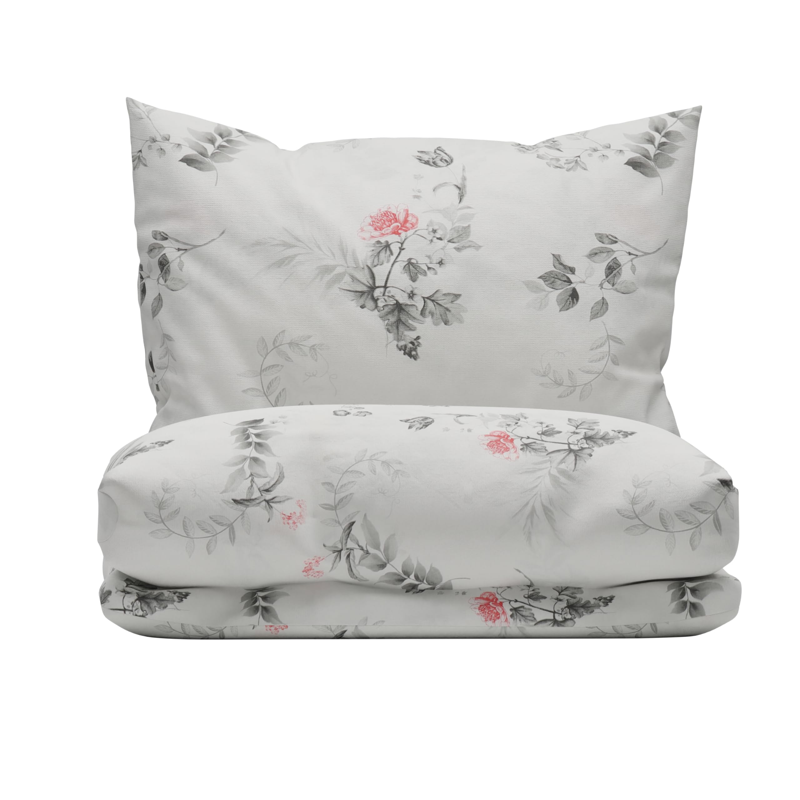 4housedesign®, biancheria da letto in cotone, 135 x 200 cm, 4 pezzi, certificato Oeko-Tex, traspirante, con chiusura lampo, facile da pulire, set di biancheria da letto (primavera)