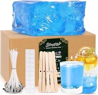 Clear Wax for Candle Making-DIY Aromatherapy Candle Making Gel raw Materials, can add Dried Flowers/Fragrance, smokeless Safe Candle Materials, Birthday Christmas Gift Decoration (Blue)