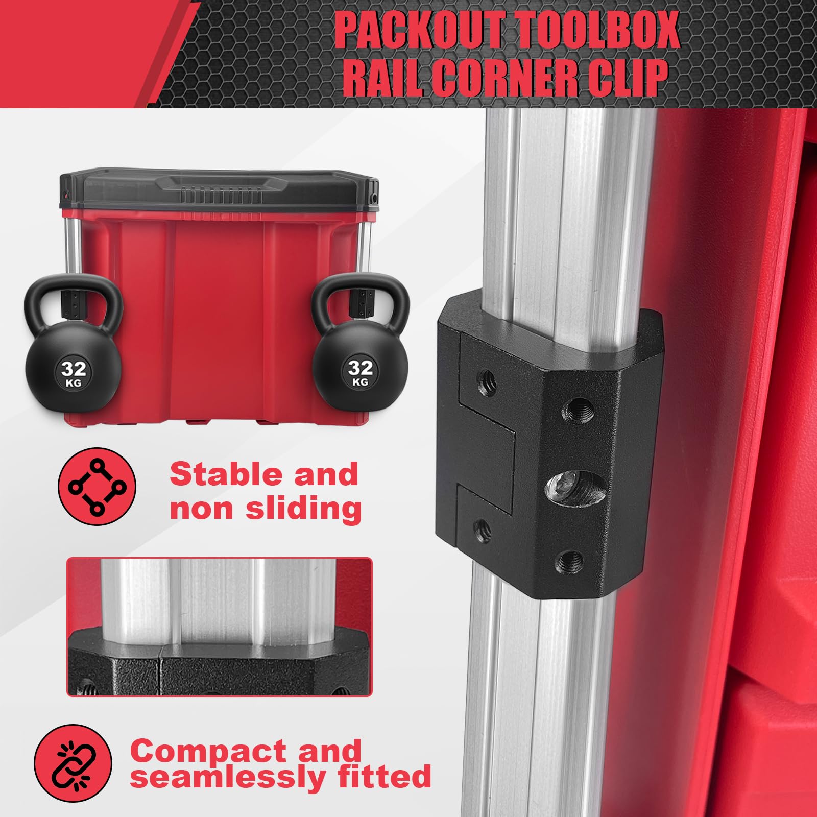 2 Pack Rail Clips Compatible with Milwaukee Packout System - Image 4