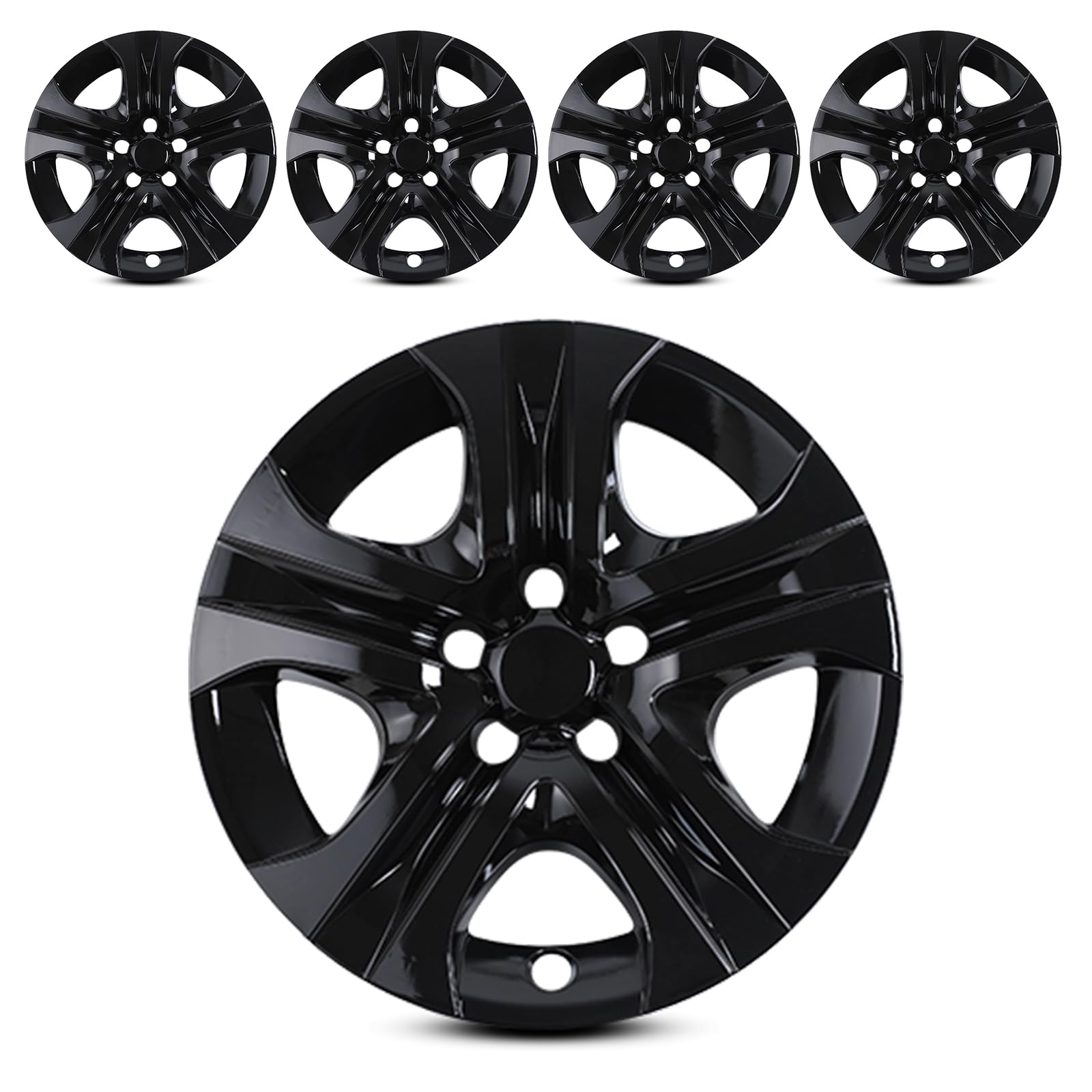 Auto Reflections 17" Wheel Covers For Toyota RAV4 LE 2013-2018 | 5-Spoke Silver/Black - View #2