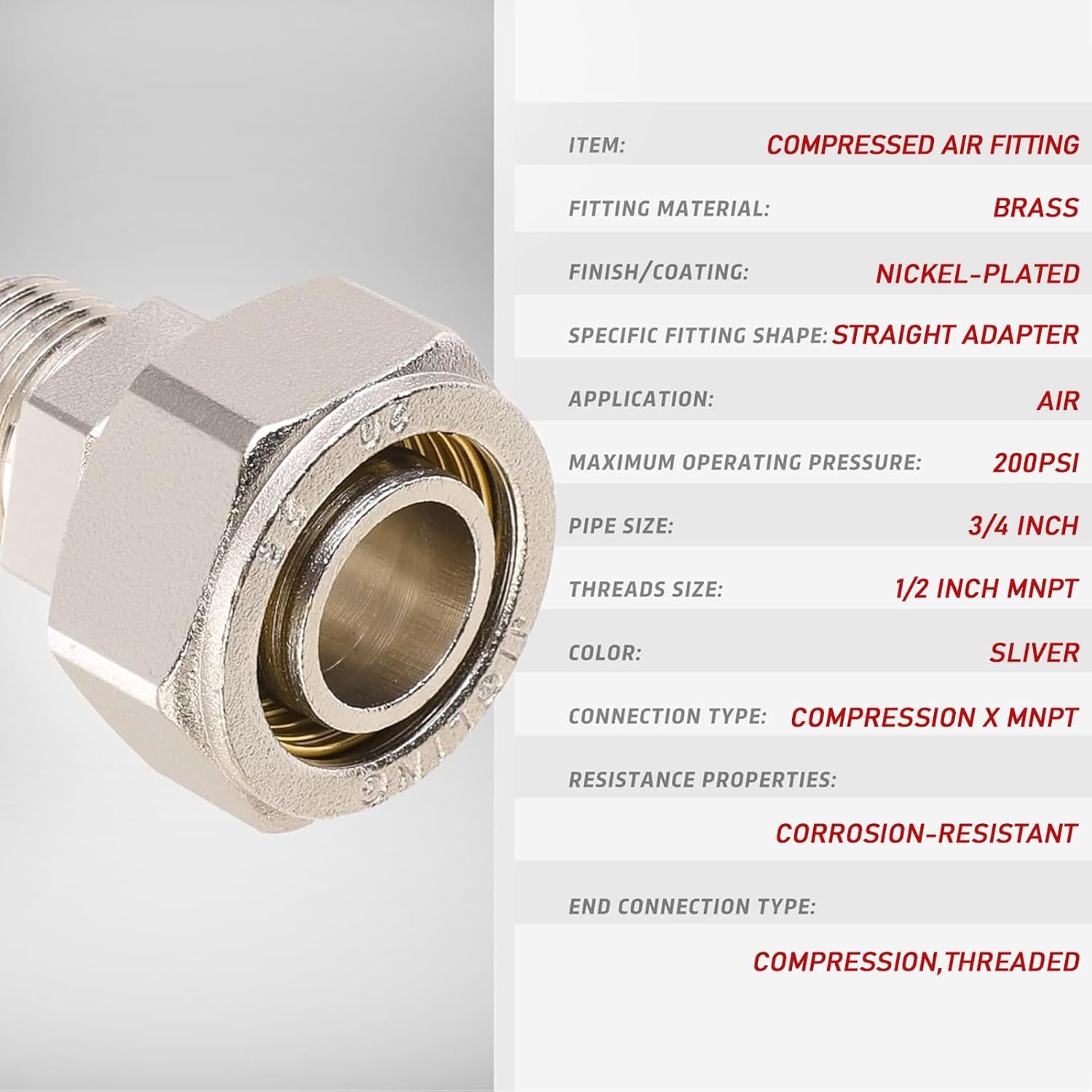 4 Packs Air Compressor Outlet Kit 3/4 Inch for Rapid Air System, Compressed Air Outlet Kit for Shop Air Line Kit, Fittings for Compressed Air Piping System with 1/2 Inch NPT Outlet Port