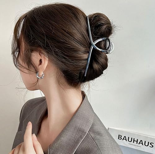 Miniatura 4 de Paquete de 6 pinzas grandes para cabello grueso, pinzas de metal extra grandes de 5.3 pulgadas para mujer, pinzas grandes para cabello grueso y