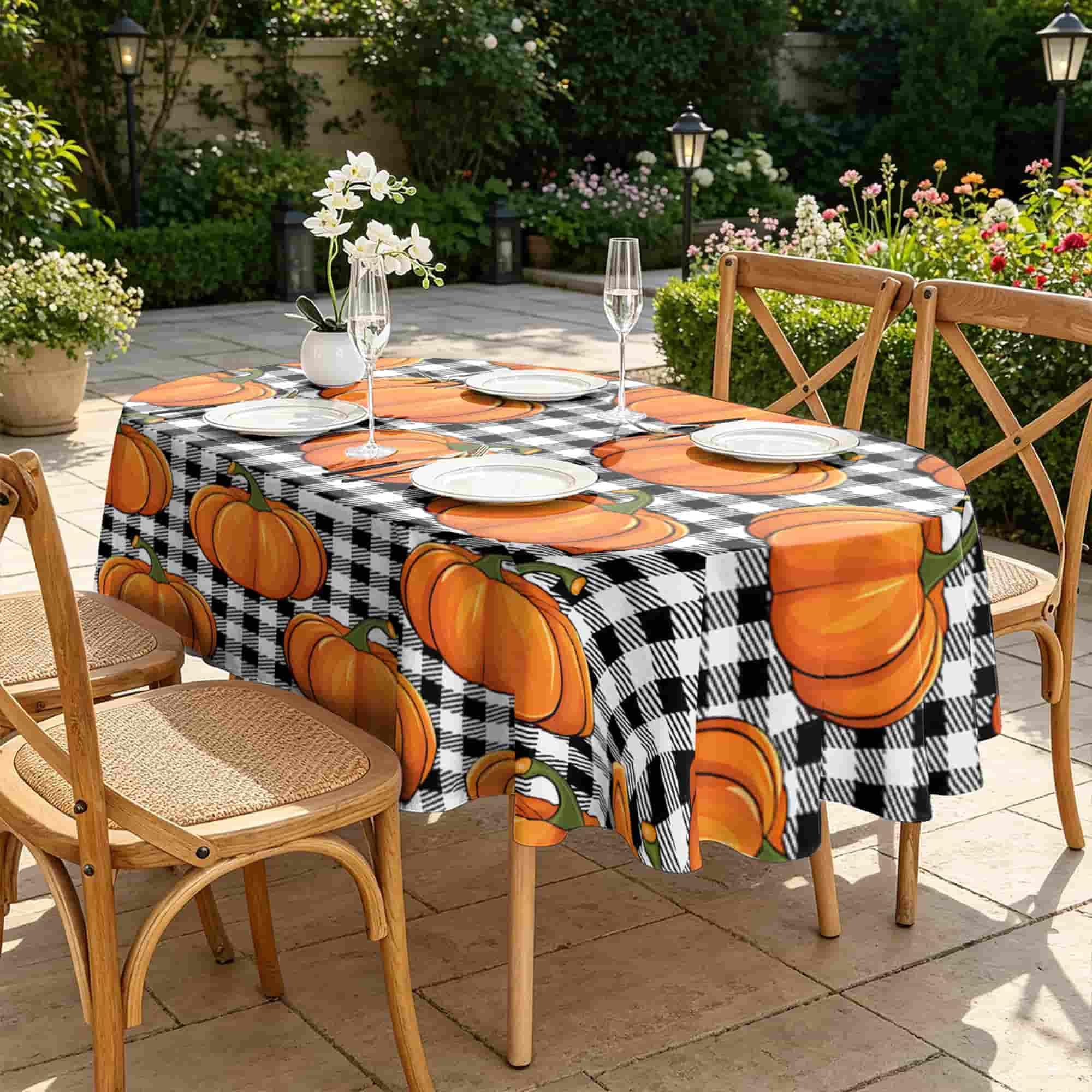 Nappe Ovale 160x240 cm Motif de citrouilles
