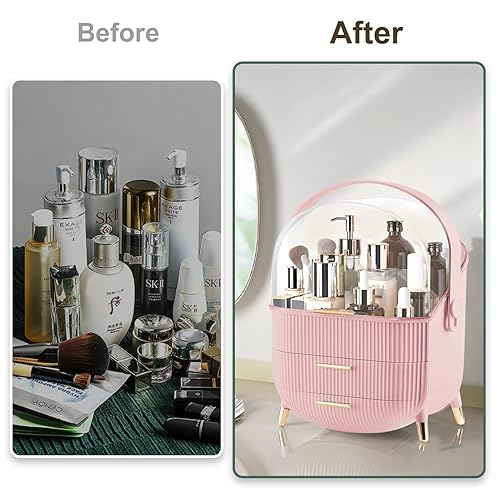 Miniatura 7 de YGJT Organizadores y almacenamiento de maquillaje, organizador de maquillaje para tocador, organizadores de cosméticos para el cuidado de la piel