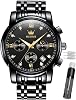 OLEVS Male Wrist WatchesQuartz Business Stainless Steel Waterproof Luminous Watches Luxury