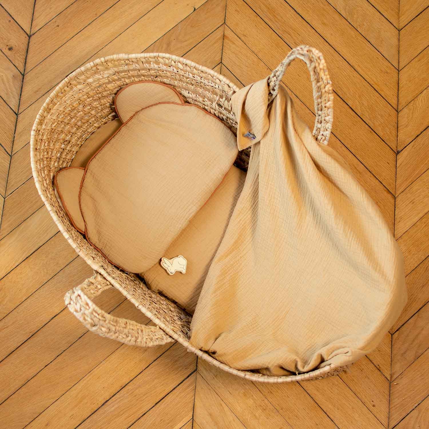 Sevira Kids – Almohada de bebé plana de osito de gasa de algodón, Cojines Infantiles, Almohada Niño, Jeanne Made in France