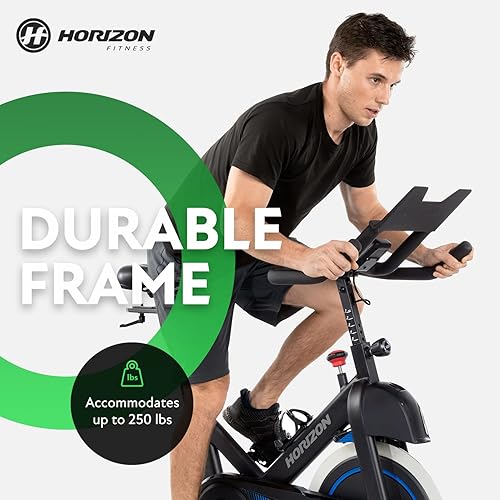Miniatura 5 de Horizon Fitness Bicicleta de ciclismo de interior 5.0 IC, fitness y cardio, bicicleta de resistencia magnética con Bluetooth, agarres multiposición,