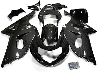 ZXMOTO Black Carbon Fiber Painted Fairing Body Kit Compatible with Suzuki GSXR600 GSXR750 2000 2001 2002 2003 K1 GSXR 600 GSXR 750 00-03 ABS Plastic Motorcycle Bodywork