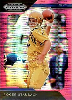 2019 Prizm Draft Picks Football Pink Pulsar Prizm #80 Roger Staubach Navy Midshipmen Official Panini NFL Collegiate Card