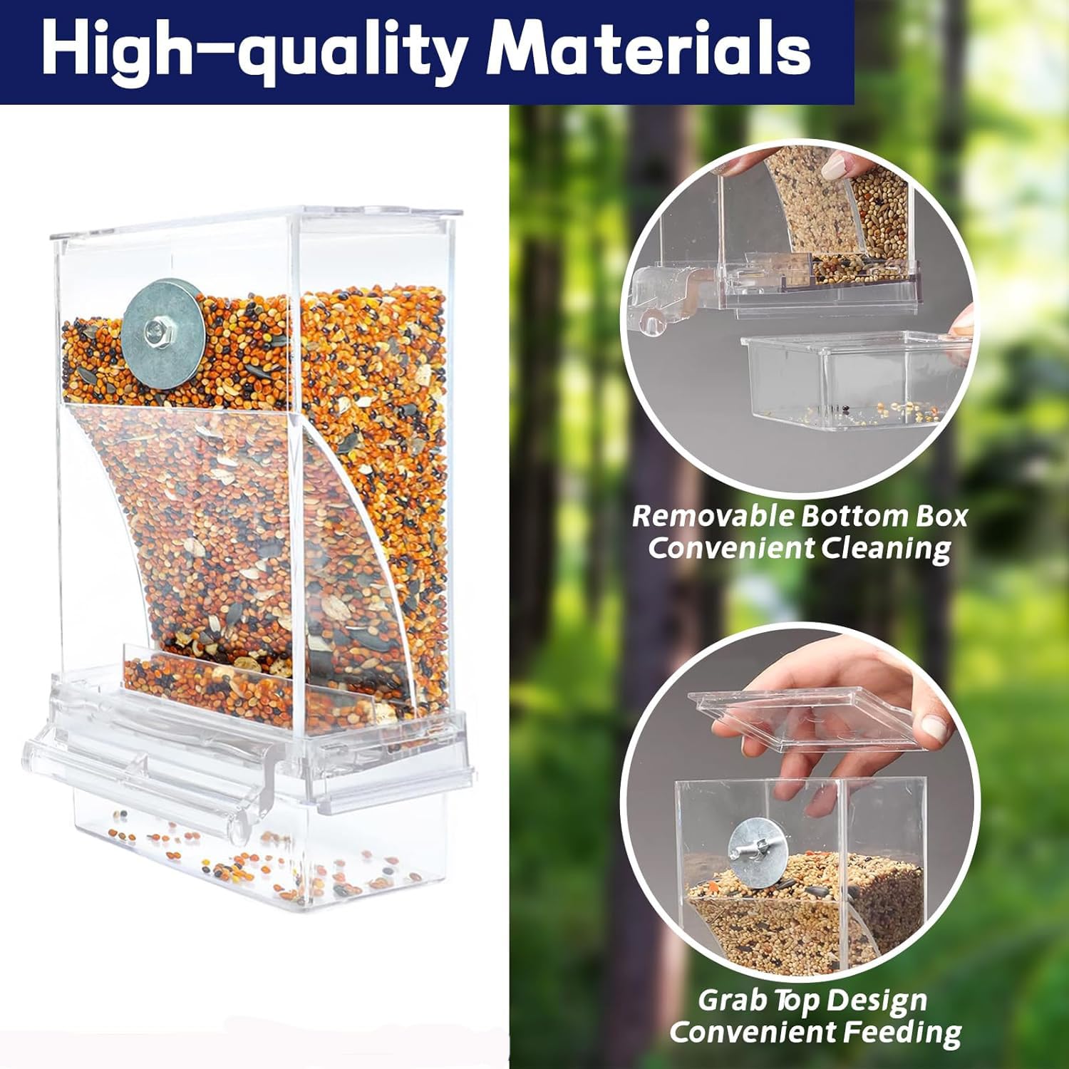 Mangiatoia Automatica Uccelli MEISO - Con Dispenser Acqua, Acrilico Trasparente - Foto 6