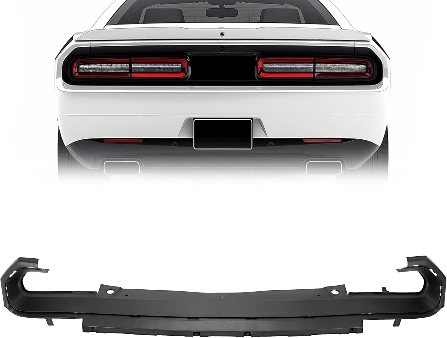 KUAFU Tail Light Surround Trim Compatible with 2008-2014 Dodge Challenger Replacement for 68039502AA Tail Lamp Bezel