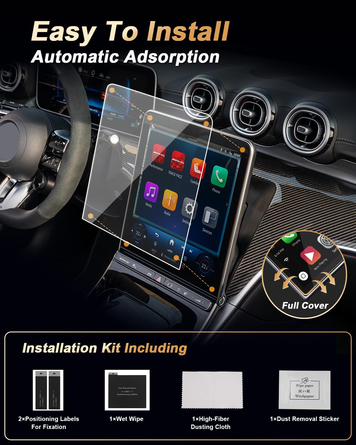 ECOZEN Pellicola protettiva Mercedes GLC X254 2023-2025/C-Klasse W206 2021-2025/CLE Coupe 2025 11,9" Navigation Pellicola Protettiva 9H vetro smerigliato, Antiriflesso Anti-Impronte Screen Protector