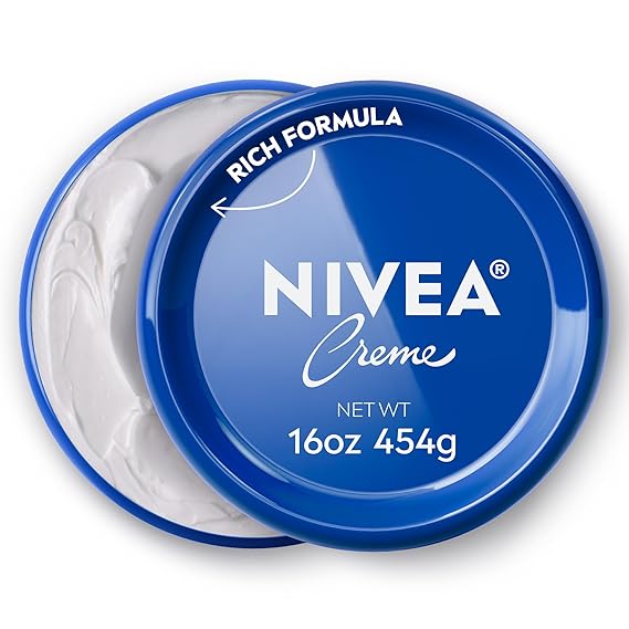 Nivea Creme Face, Hand and Body Moisturizer Cream, Rich Body Cream for Dry Skin with Provitamin B5, Fast-Absorbing and Non-Comedogenic, For Daily Use on All Skin Types, 16 Oz Jar