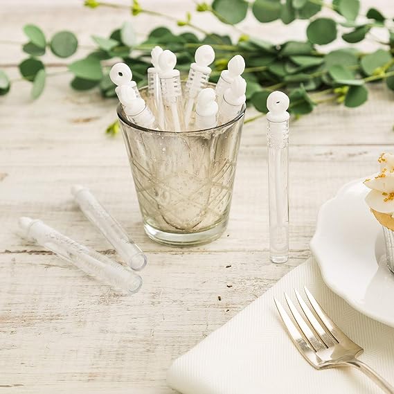 Simplicity Love Knot Wedding Send Off Bubble Wands With Bubble Solution, 36pcs
