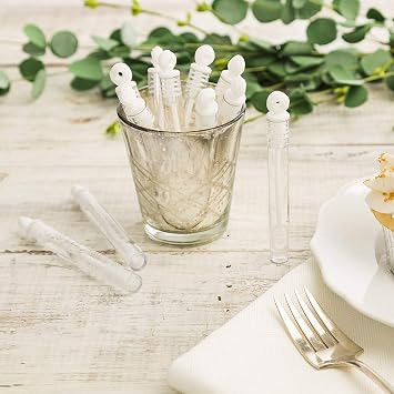 Simplicity Love Knot Wedding Send Off Bubble Wands With Bubble Solution, 36pcs