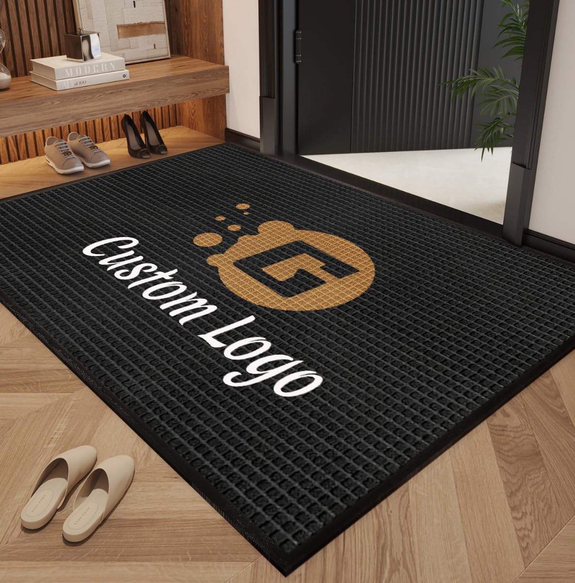 Alfombras Personalizadas con Texto y Logo para Entrada Felpudo Personalizado Exterior para Empresas Corporaciones Familia y Mascota,60x90cm