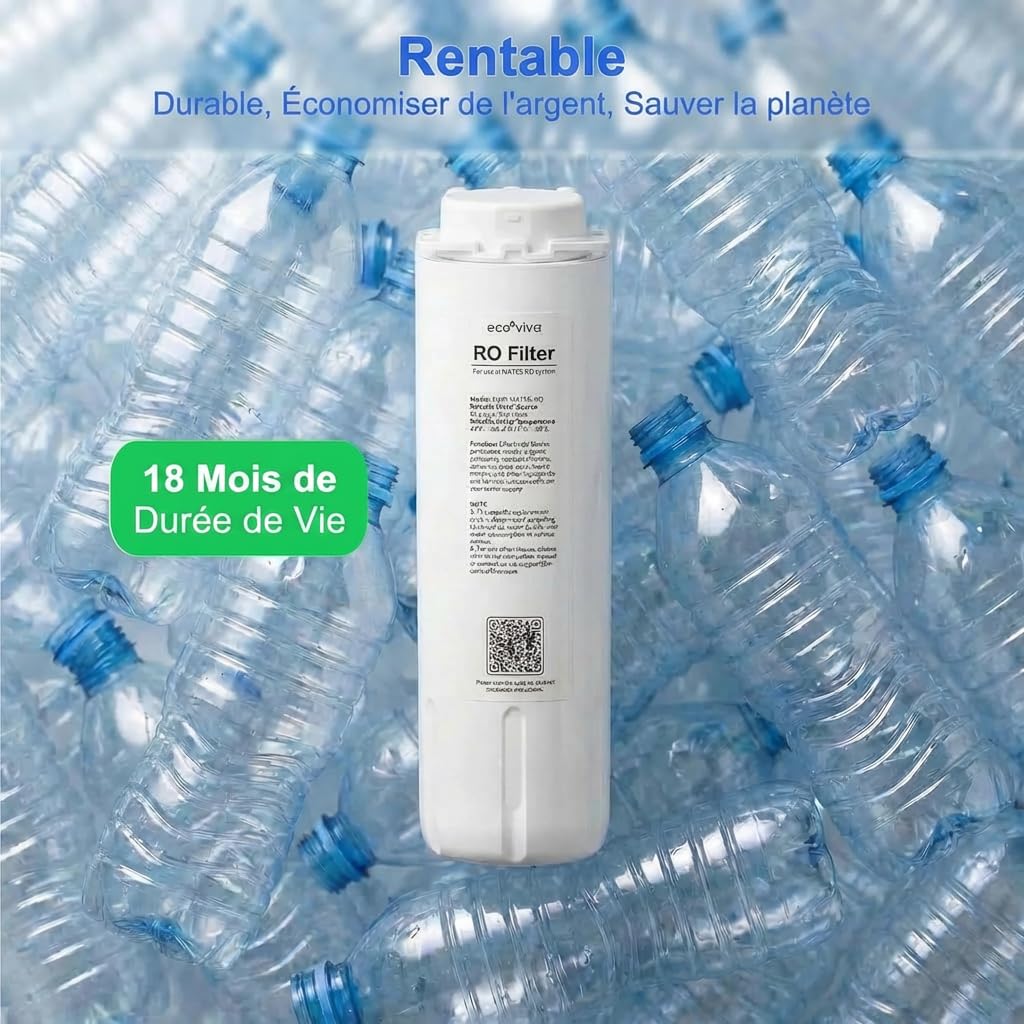 Ecoviva MATE 5 - RO filtres de rechange RO, pour système d'osmose inverse UV MATE 5 - Filtre à eau potable