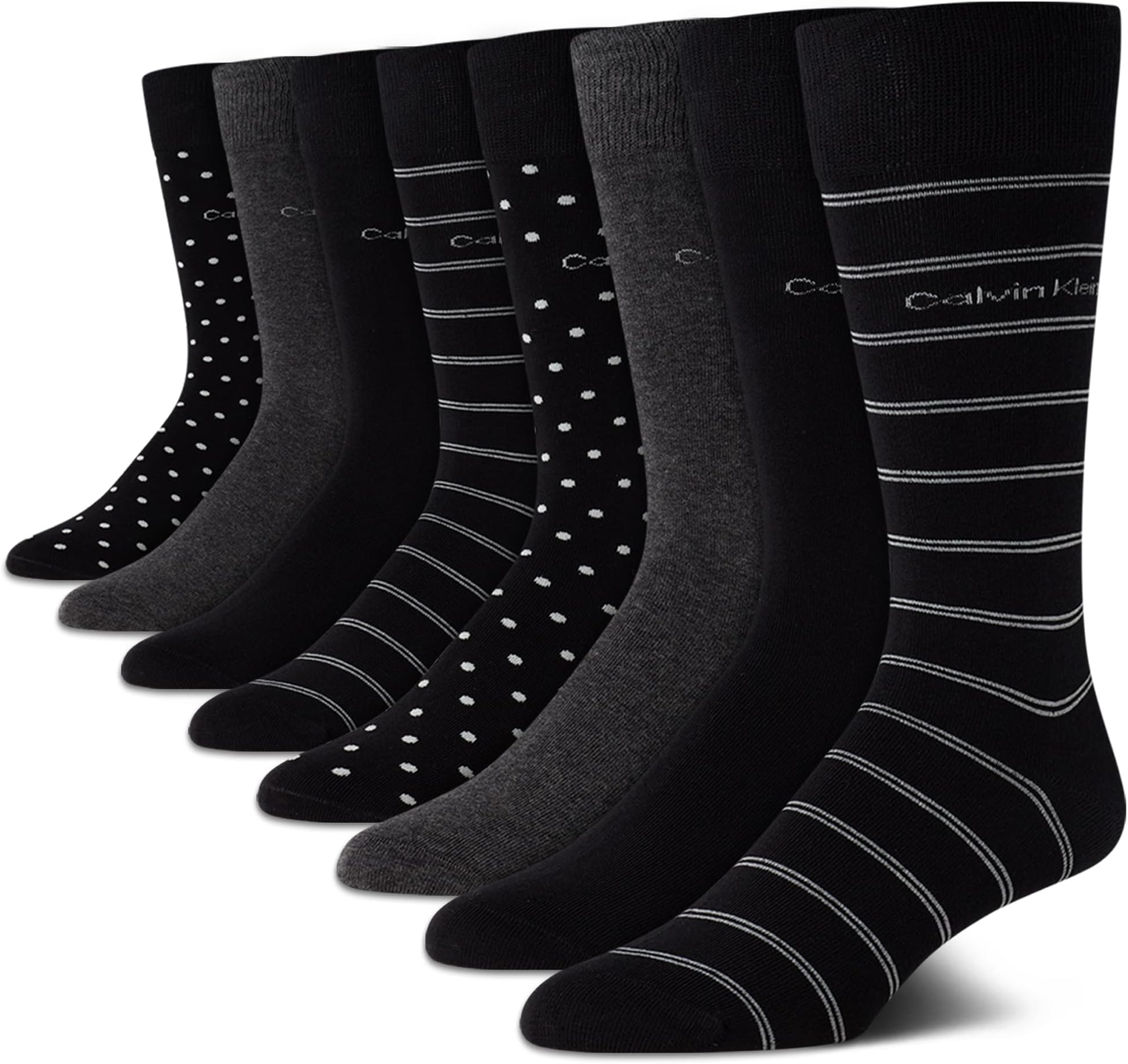 Mens Dress Socks - 8 Pack Breathable Cotton Blend Work Crew Socks for Men for Casual Business & Formal Wear